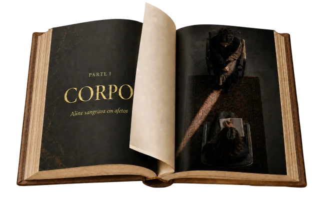 Abertura ilustrada da Parte I — Corpo, do livro O Trauma encontrou Palavra