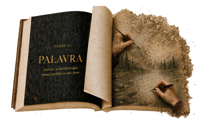 Abertura ilustrada da Parte VI — Palavra, do livro O Trauma encontrou Palavra